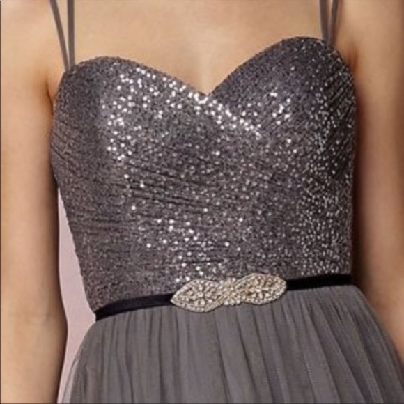 Anthropologie Watters and Watters Tulle Isadore dress in Pewter NWT - size 4 - Picture 4 of 4